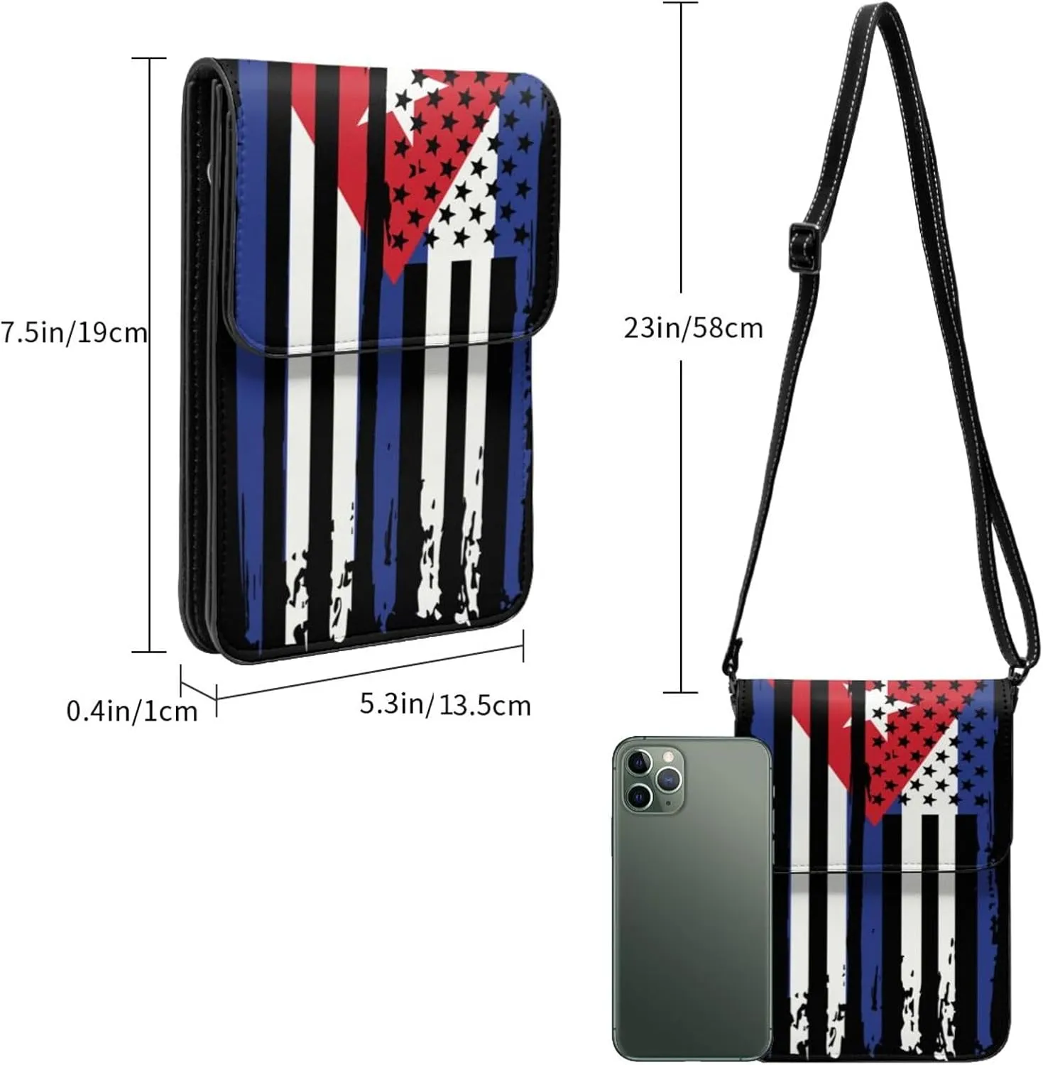 Vintage Ethiopia Ethiopian America Flag Striped Patterns Small Crossbody Purse Cell Phone Bag for Women