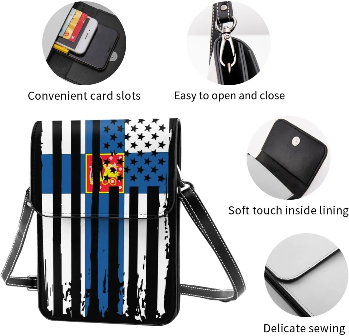 Vintage Iran Iranian America Flag Striped Patterns Small Crossbody Purse Cell Phone Bag for Women