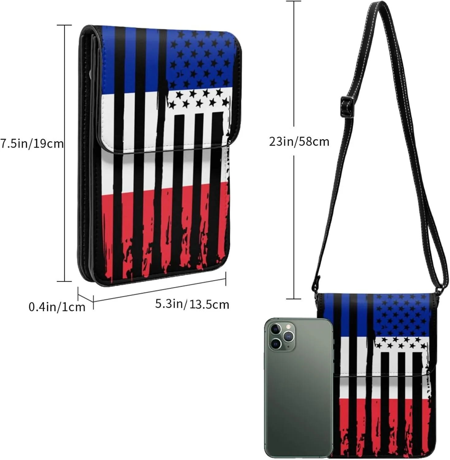 Vintage Iran Iranian America Flag Striped Patterns Small Crossbody Purse Cell Phone Bag for Women
