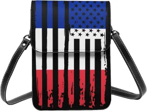 Vintage Iran Iranian America Flag Striped Patterns Small Crossbody Purse Cell Phone Bag for Women