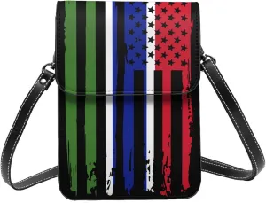 Vintage Iran Iranian America Flag Striped Patterns Small Crossbody Purse Cell Phone Bag for Women