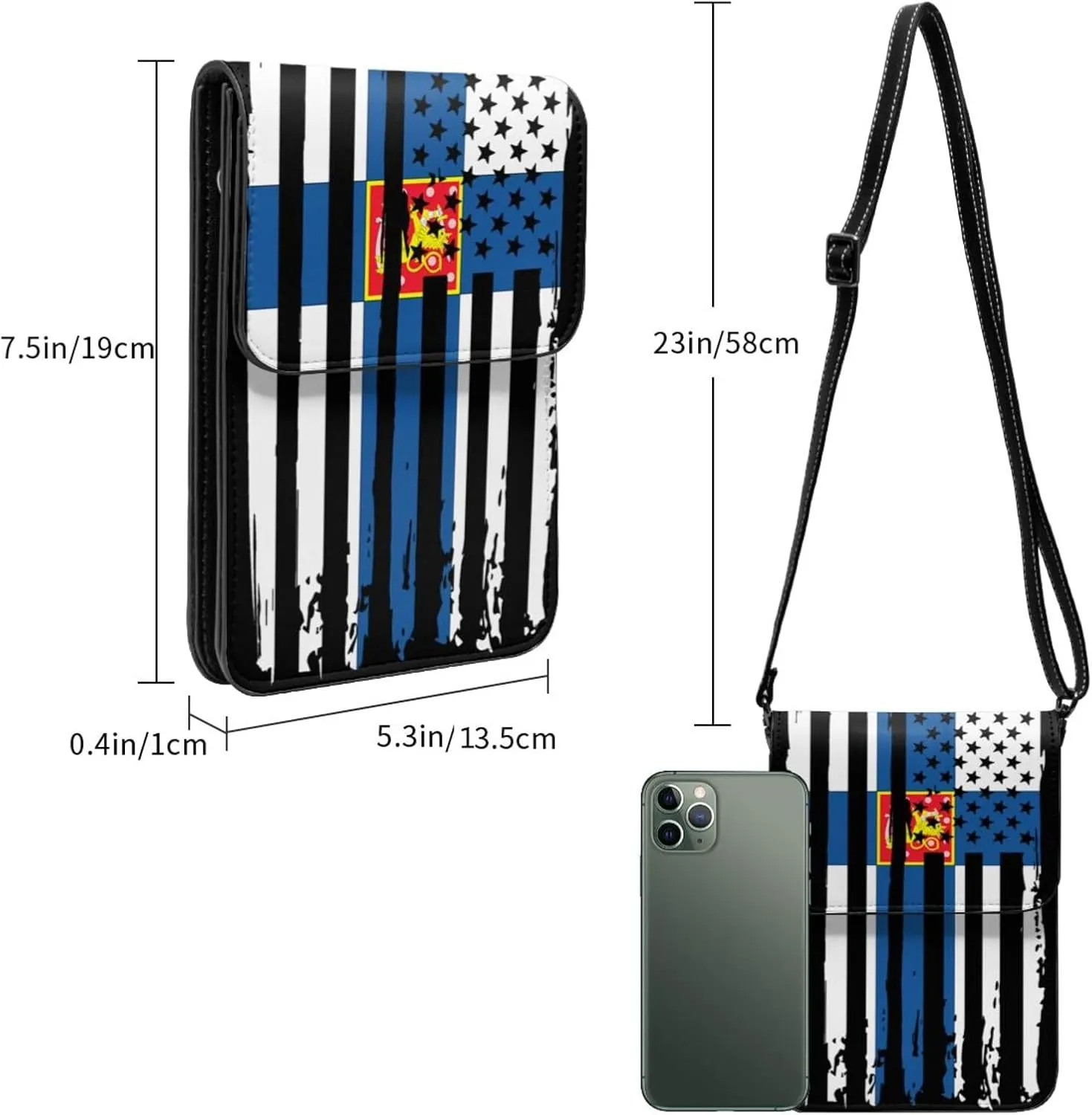 Vintage Iran Iranian America Flag Striped Patterns Small Crossbody Purse Cell Phone Bag for Women