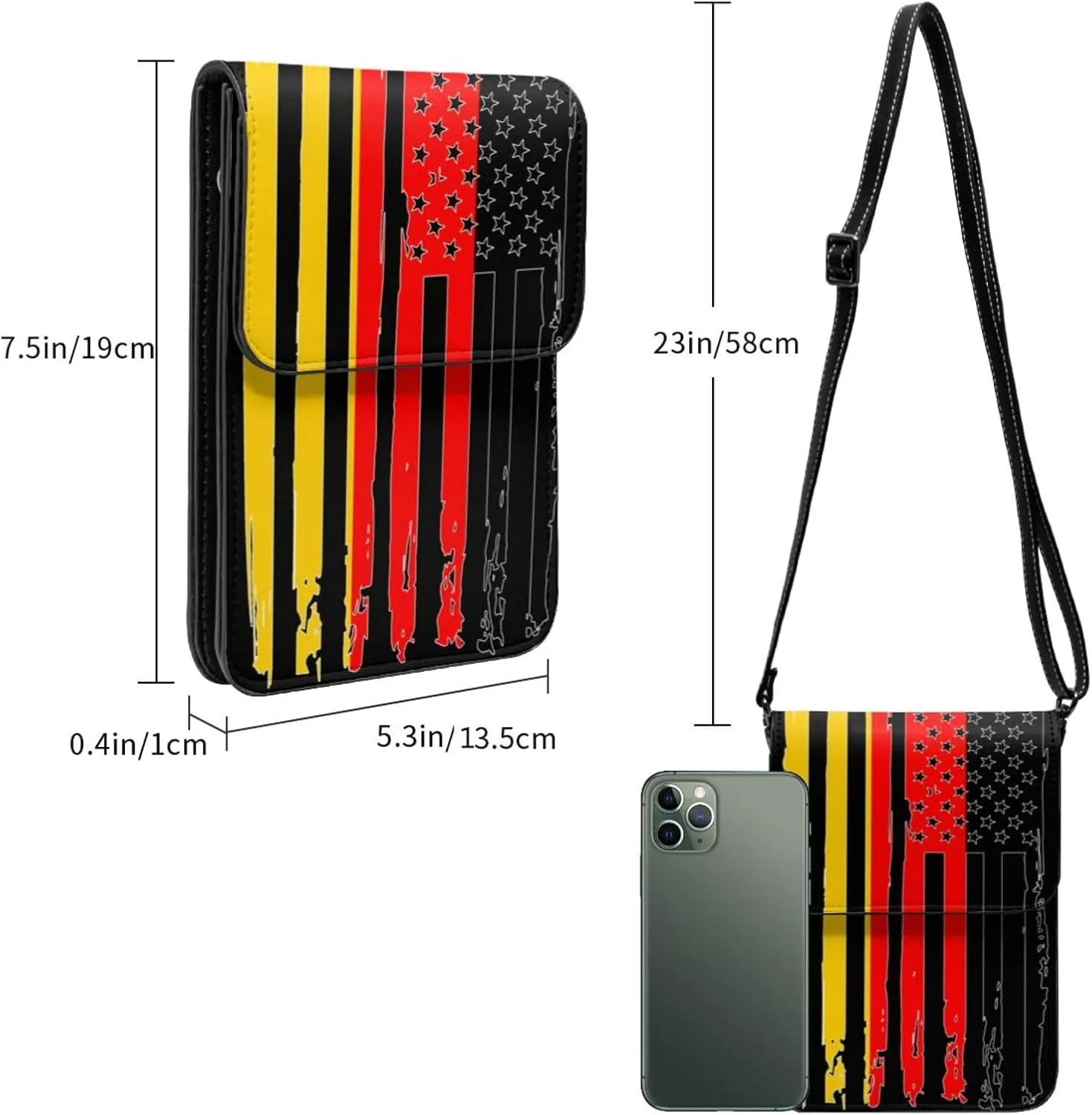 Vintage Iran Iranian America Flag Striped Patterns Small Crossbody Purse Cell Phone Bag for Women
