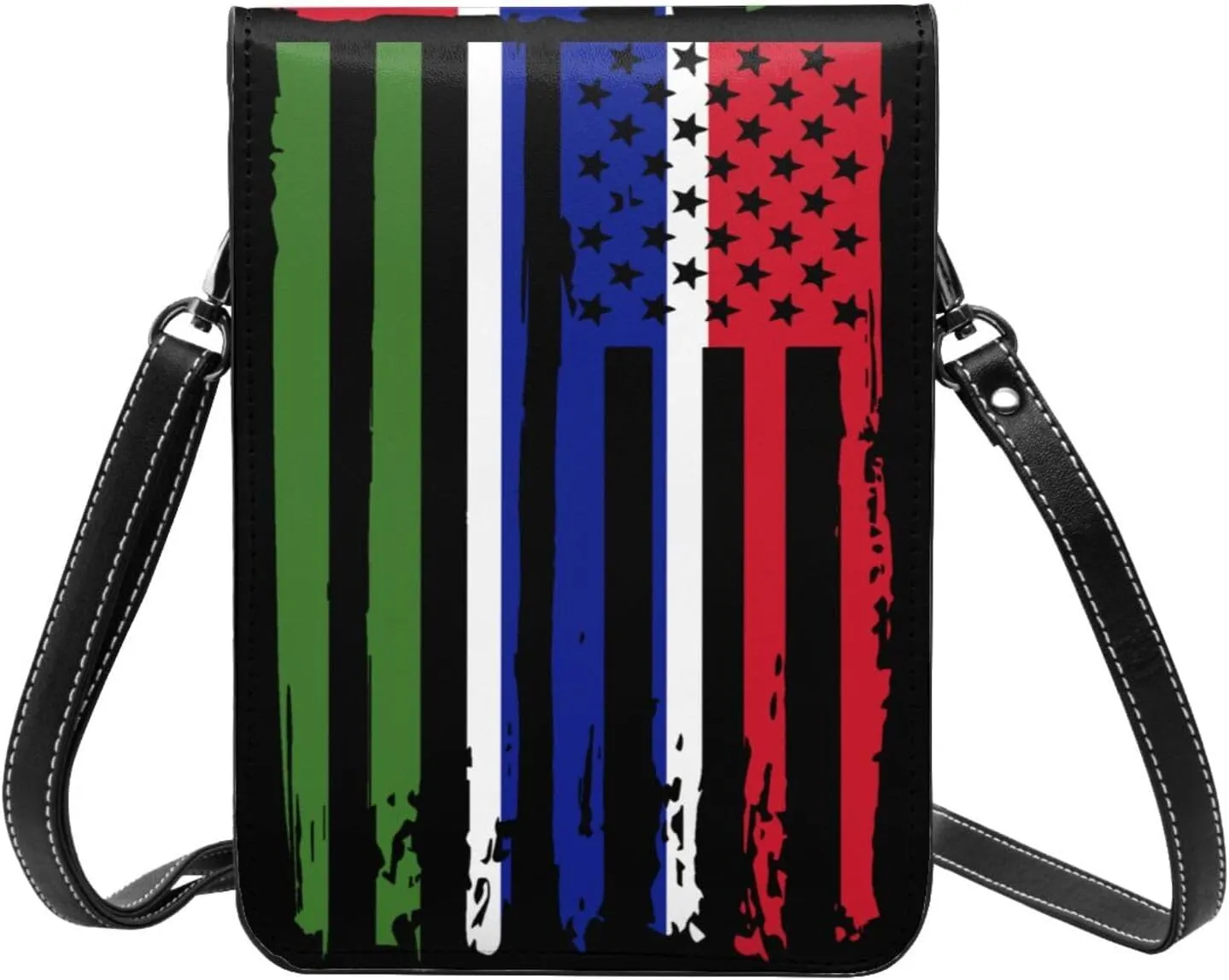 Vintage Iran Iranian America Flag Striped Patterns Small Crossbody Purse Cell Phone Bag for Women