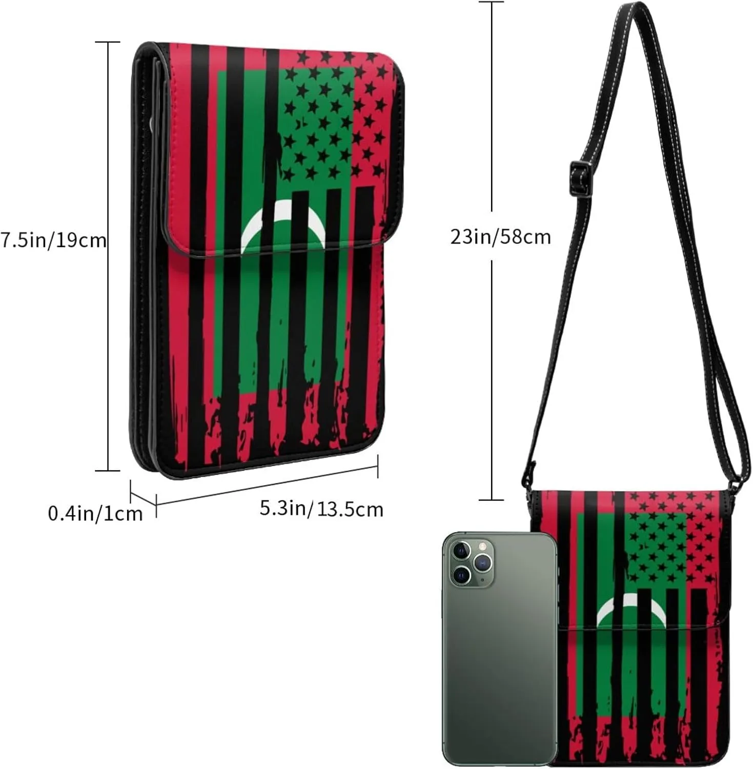Vintage Niger Nigerien America Flag Striped Patterns Small Crossbody Purse Cell Phone Bag for Women