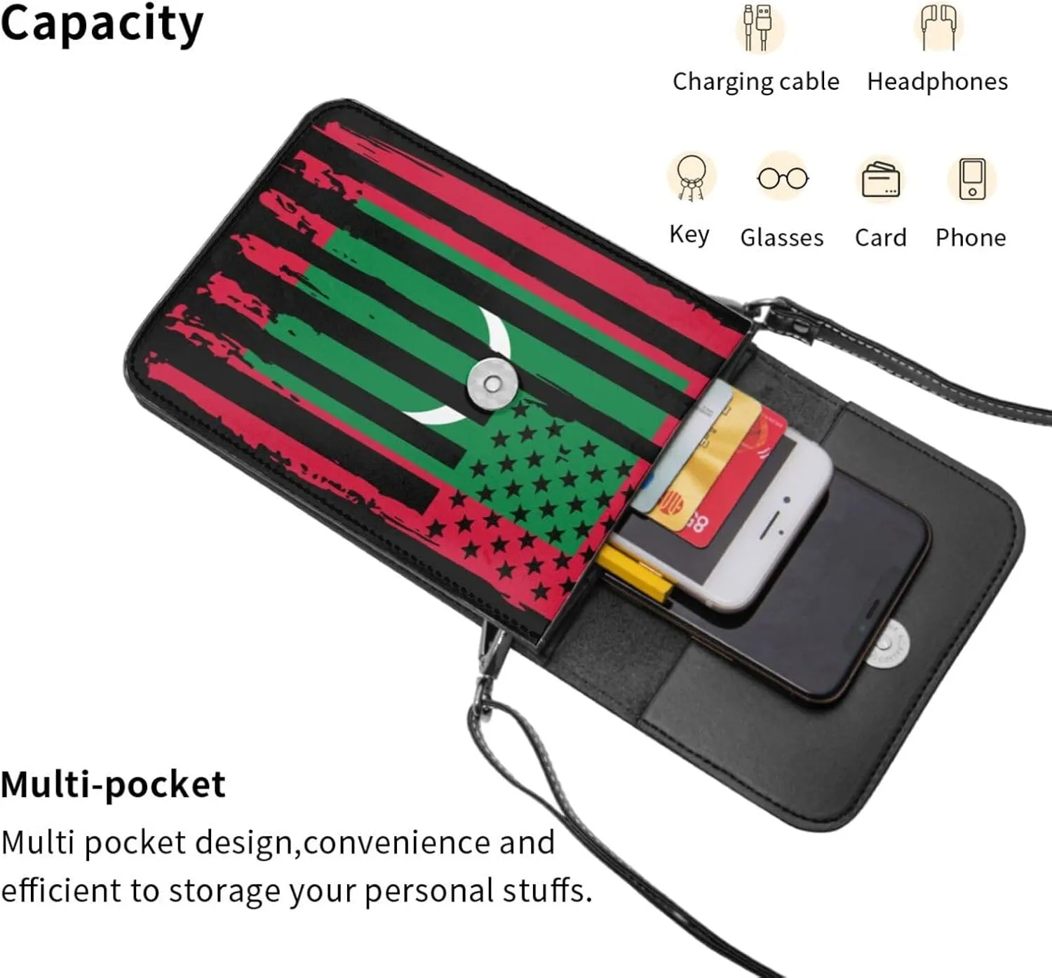 Vintage Niger Nigerien America Flag Striped Patterns Small Crossbody Purse Cell Phone Bag for Women