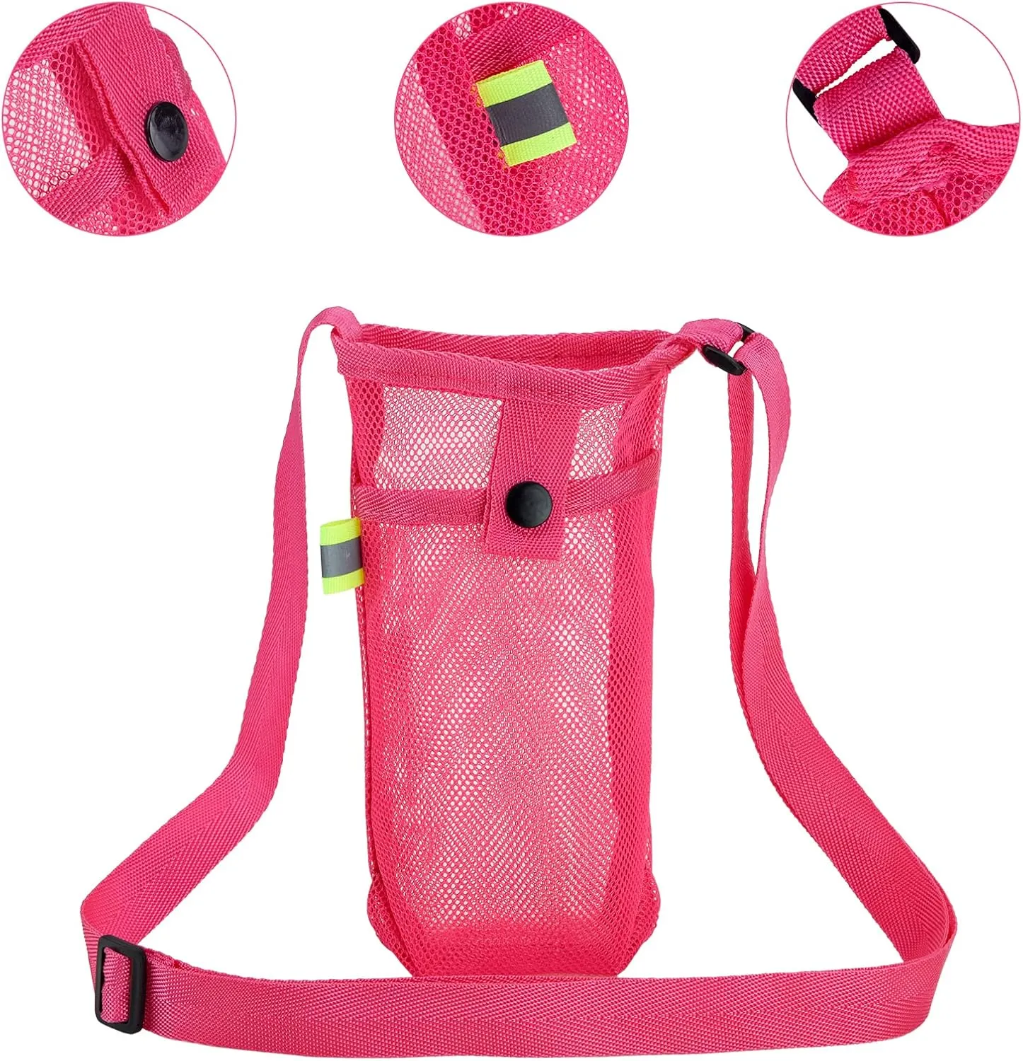 Water Bottle Holder Carrier with Adjustable Shoulder Strap - Beach & Sports Bottle Bag for Hiking, Gym, Camping, Walking, Travel