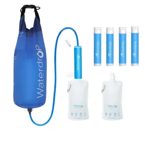 Waterdrop Gravity Water Filter Straw, Camping Water Filtration System, Water Purifier Survival for Travel, Backpacking and Emergency Preparedness, 1.5 gal Bag, 5 Stage Filtration