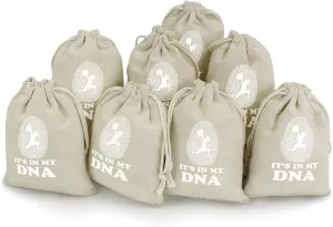 Weight Lifting - It's in My DNA Cute Tag Drawstring Gift Bags 8 Sets Pockets DIY Jewelry Storage Pouches Wedding Party