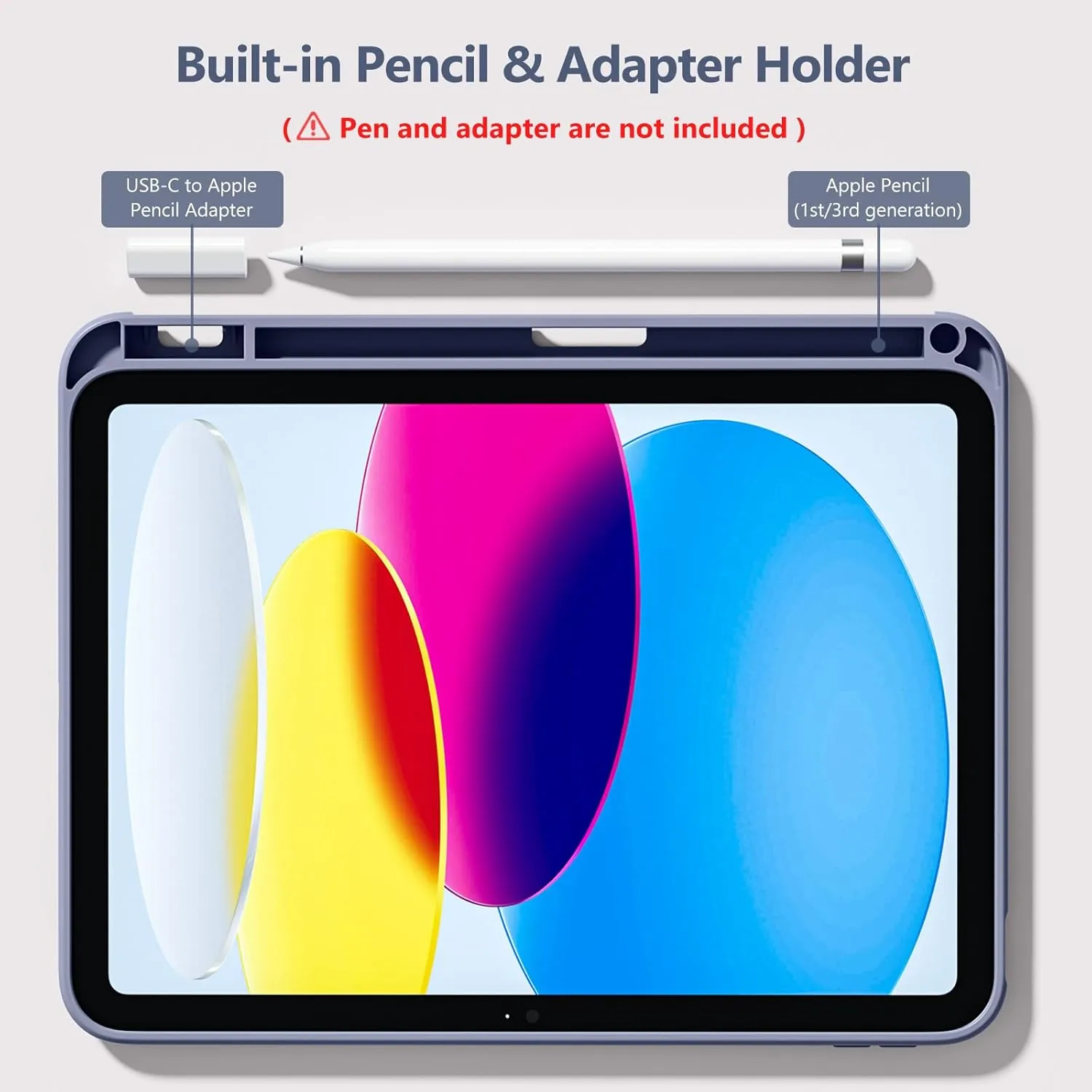 Wenlaty Compatible with iPad (A16) 11th Generation Case 11 Inch 2025, for iPad 10th Generation Case 10.9 Inch 2022 with Pencil Holder, Trifold Stand Protective Clear Back, Auto Wake/Sleep Blue Gray