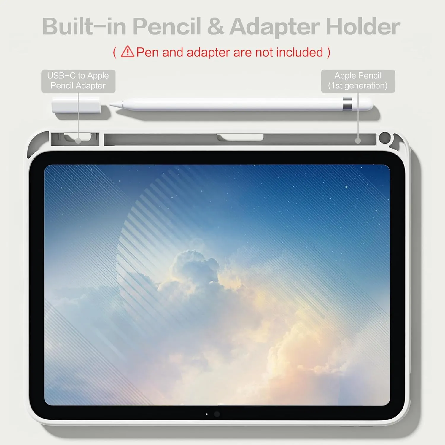 Wenlaty Compatible with iPad (A16) 11th Generation Case 11 Inch 2025, for iPad 10th Generation Case 10.9 Inch 2022 with Pencil Holder, Trifold Stand Protective Clear Back Shell, Auto Wake/Sleep, Gray