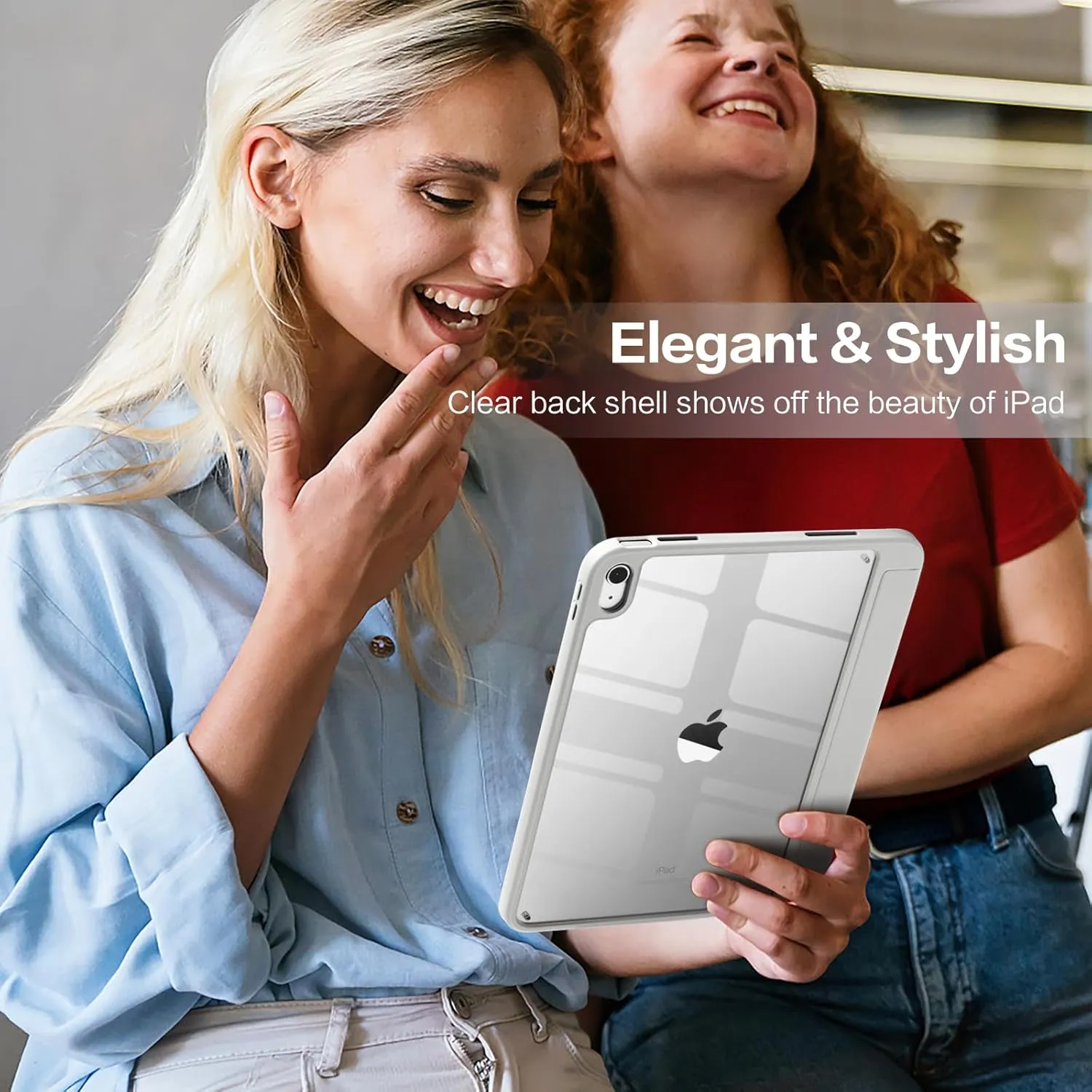 Wenlaty Compatible with iPad (A16) 11th Generation Case 11 Inch 2025, for iPad 10th Generation Case 10.9 Inch 2022 with Pencil Holder, Trifold Stand Protective Clear Back Shell, Auto Wake/Sleep, Gray