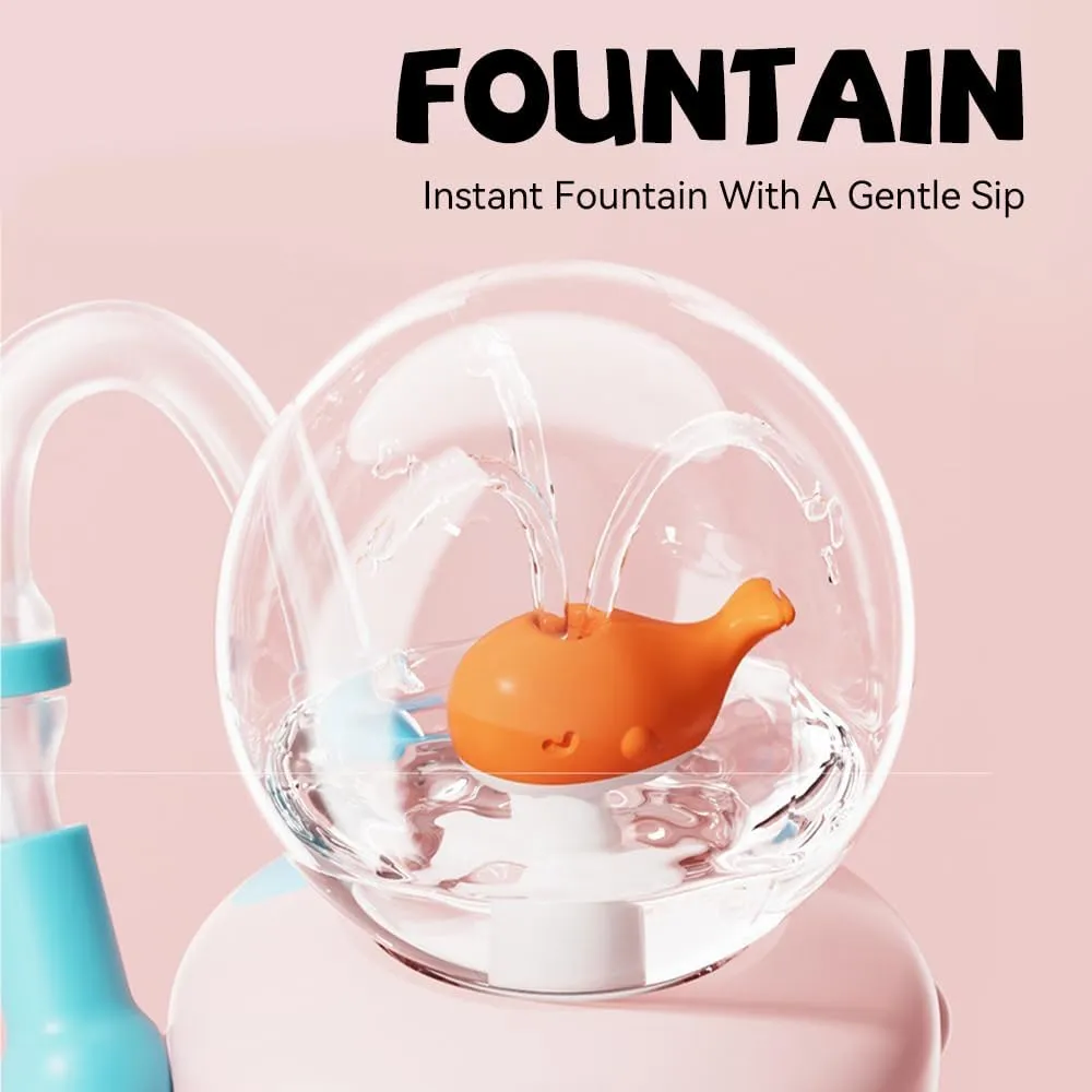 Whale Fountain Tumbler Adults, 24oz Stainless Steel Whale Fountain Tumbler with Handle, Whale Water Fountain Tumblers,Spill-Proof Lids,Silicone Straw,Dishwasher Safe,Portable Water Bottle (Plum*1)