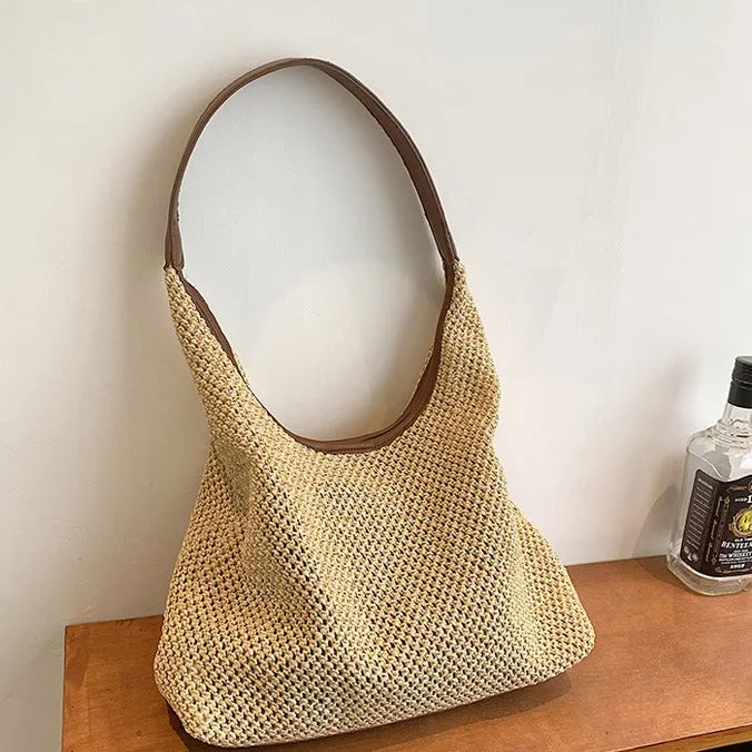 Wholesale Retro Straw Casual Shoulder Bag