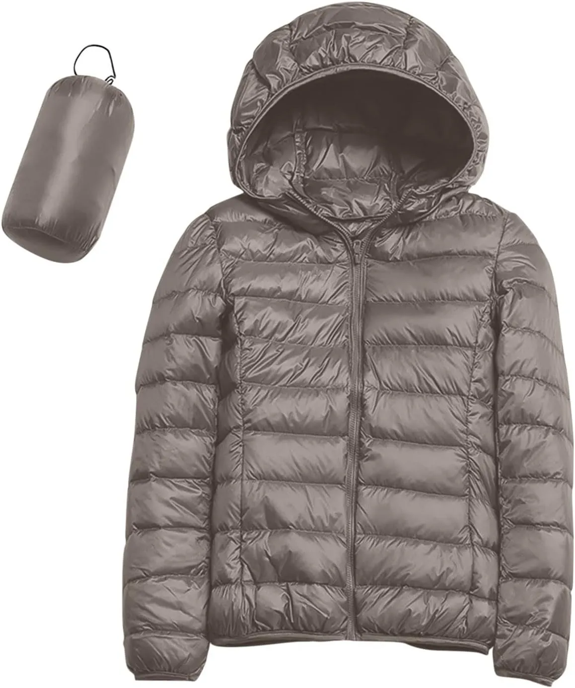 Winter Puffer Coats for Women, Womens Lightweight Puffer Jacket Packable Hooded Puffer Jacket Winter Zip Up Puffy Jacket