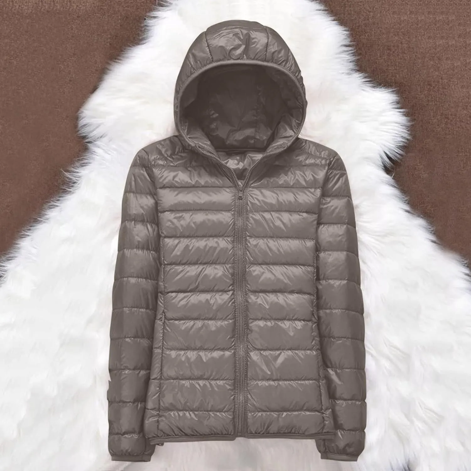 Winter Puffer Coats for Women, Womens Lightweight Puffer Jacket Packable Hooded Puffer Jacket Winter Zip Up Puffy Jacket