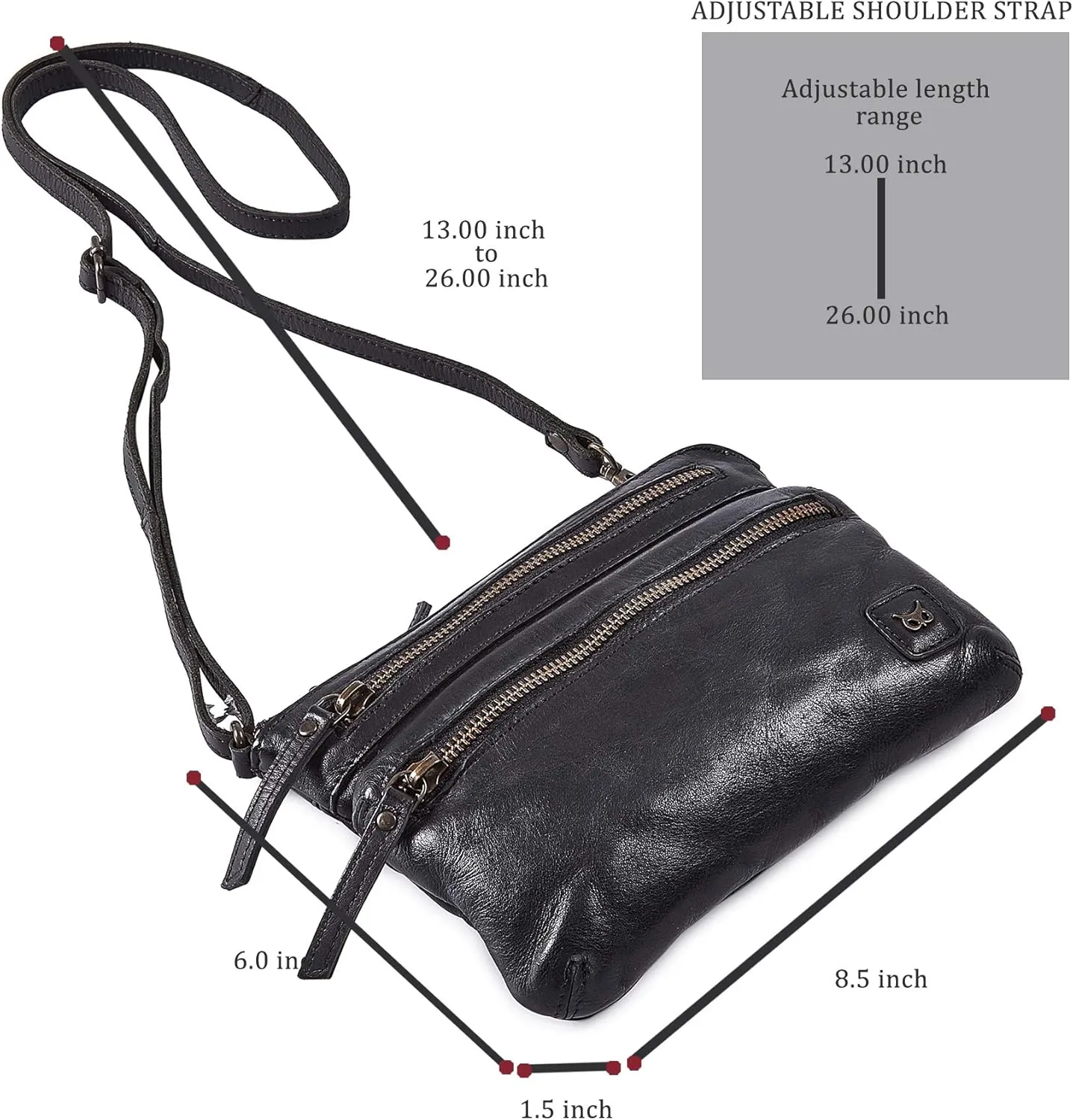 Wise Owl Accessories Small Crossbody Sling Bag Real Leather Purse for Women Crossover Trendy Shoulder Handbag