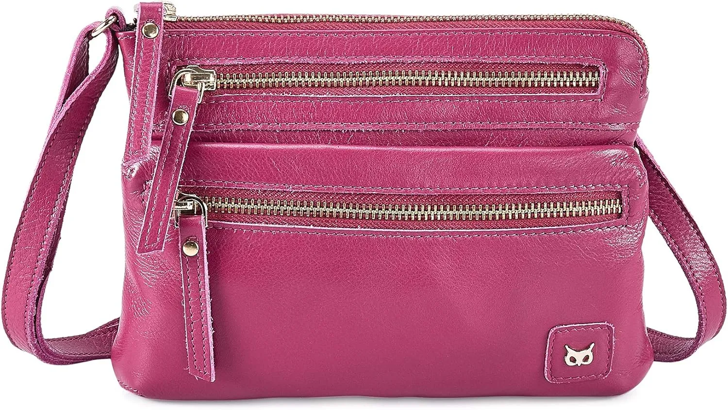 Wise Owl Accessories Small Crossbody Sling Bag Real Leather Purse for Women Crossover Trendy Shoulder Handbag