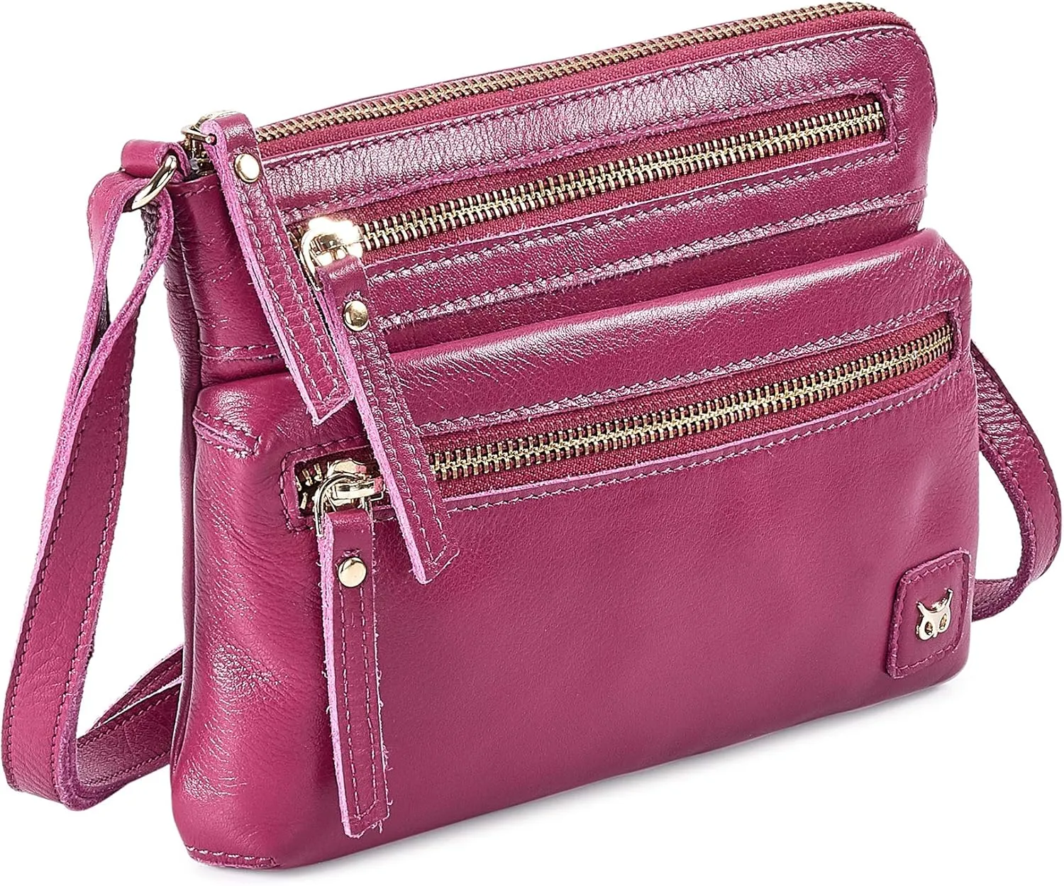 Wise Owl Accessories Small Crossbody Sling Bag Real Leather Purse for Women Crossover Trendy Shoulder Handbag