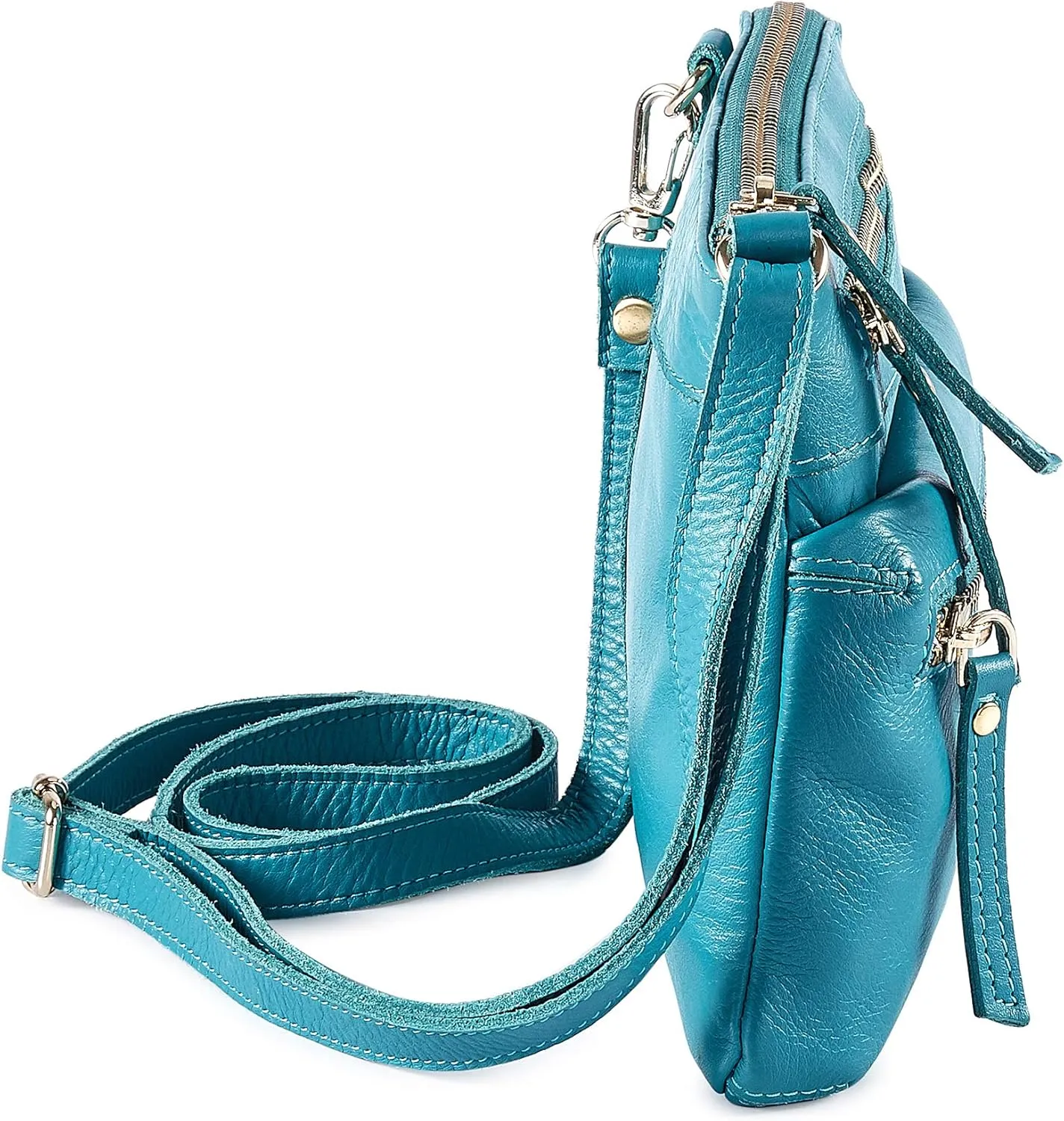 Wise Owl Accessories Small Crossbody Sling Bag Real Leather Purse for Women Crossover Trendy Shoulder Handbag