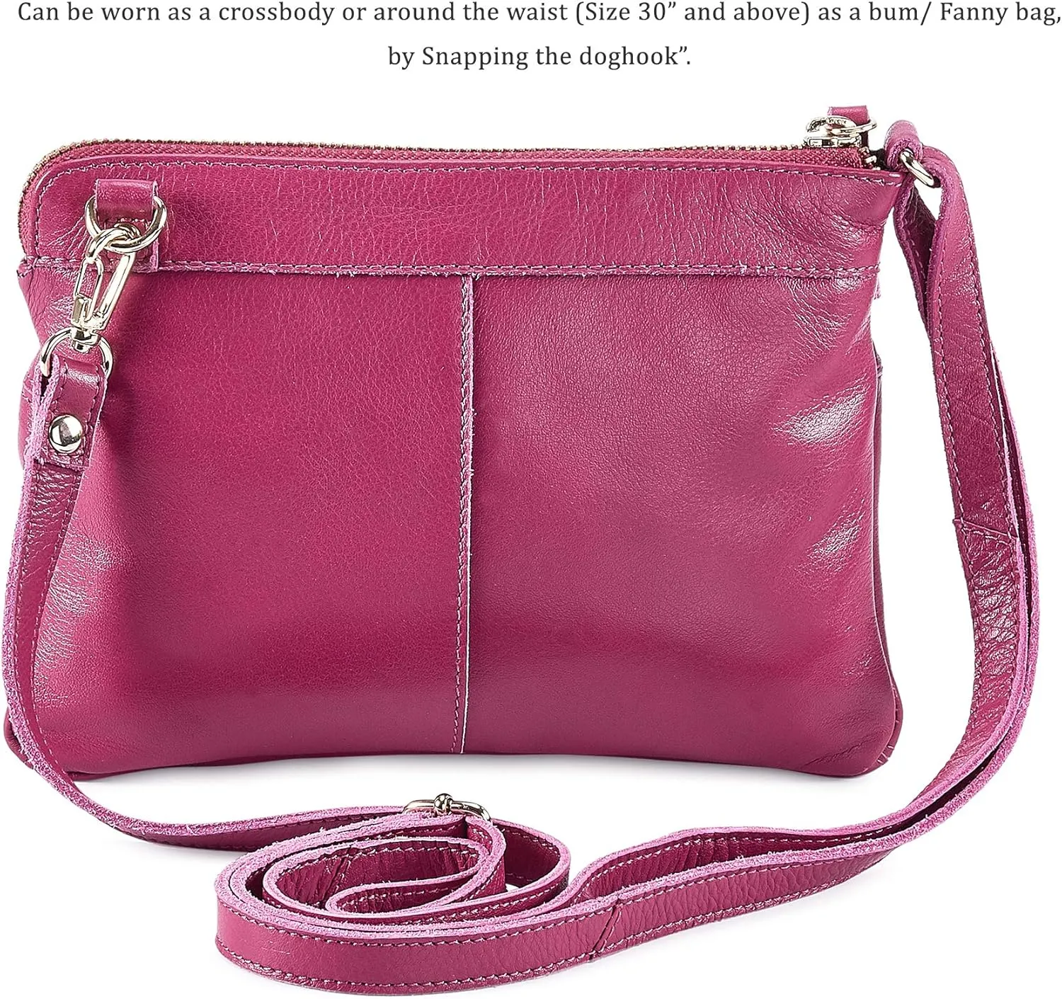Wise Owl Accessories Small Crossbody Sling Bag Real Leather Purse for Women Crossover Trendy Shoulder Handbag