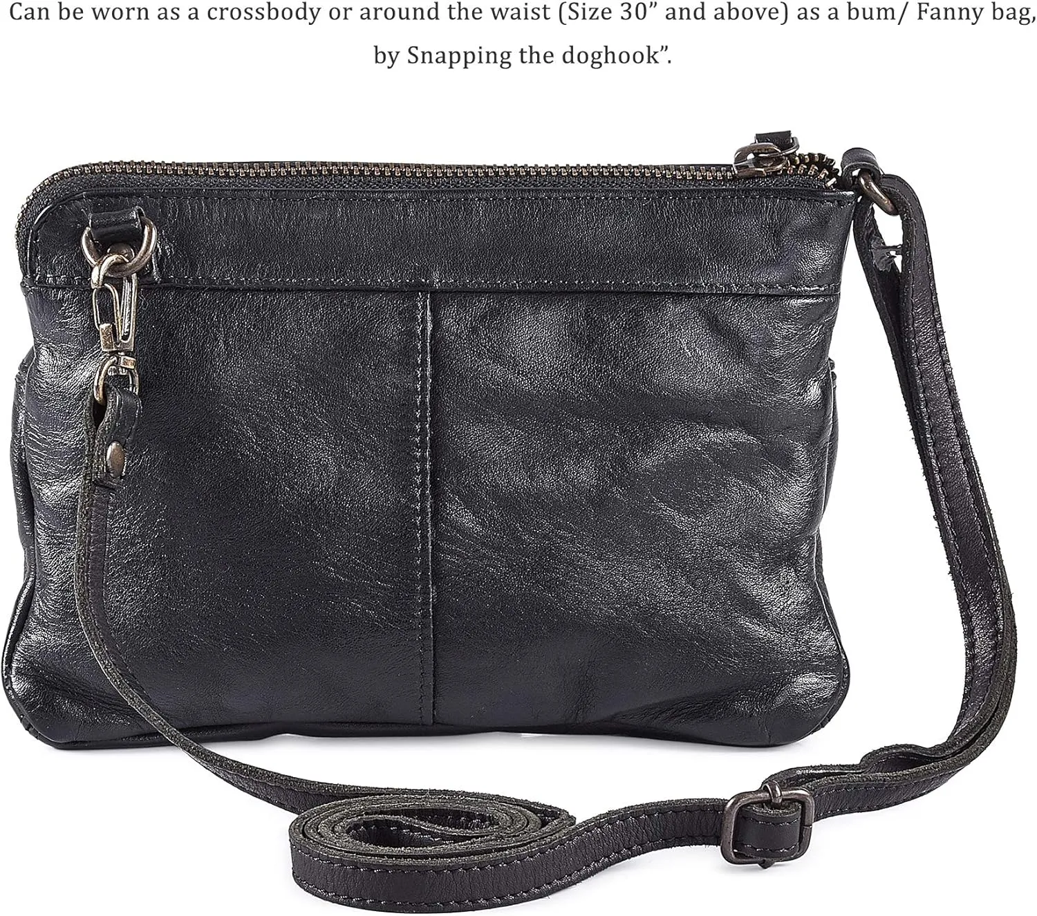 Wise Owl Accessories Small Crossbody Sling Bag Real Leather Purse for Women Crossover Trendy Shoulder Handbag