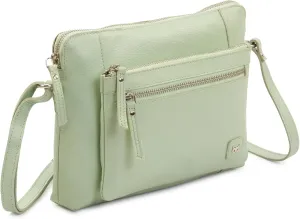Wise Owl Accessories Small Soft Pebbled Real Leather Crossbody Handbags Purses Sling Crossover Shoulder Bag