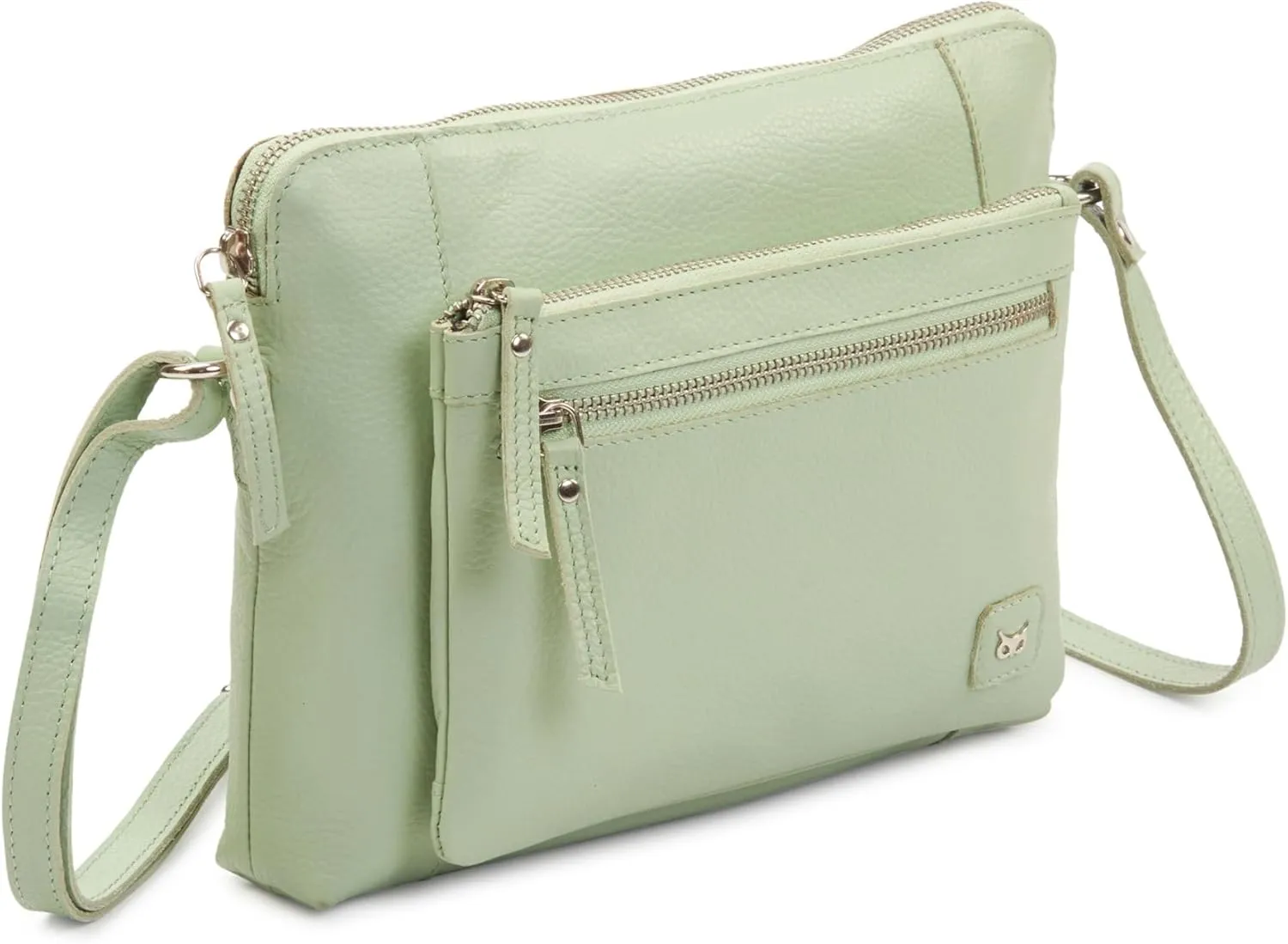 Wise Owl Accessories Small Soft Pebbled Real Leather Crossbody Handbags Purses Sling Crossover Shoulder Bag