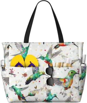 Women Large Beach Bag Travel Weekender Foldable Tote Bag for Pool Beach Vacation Gym
