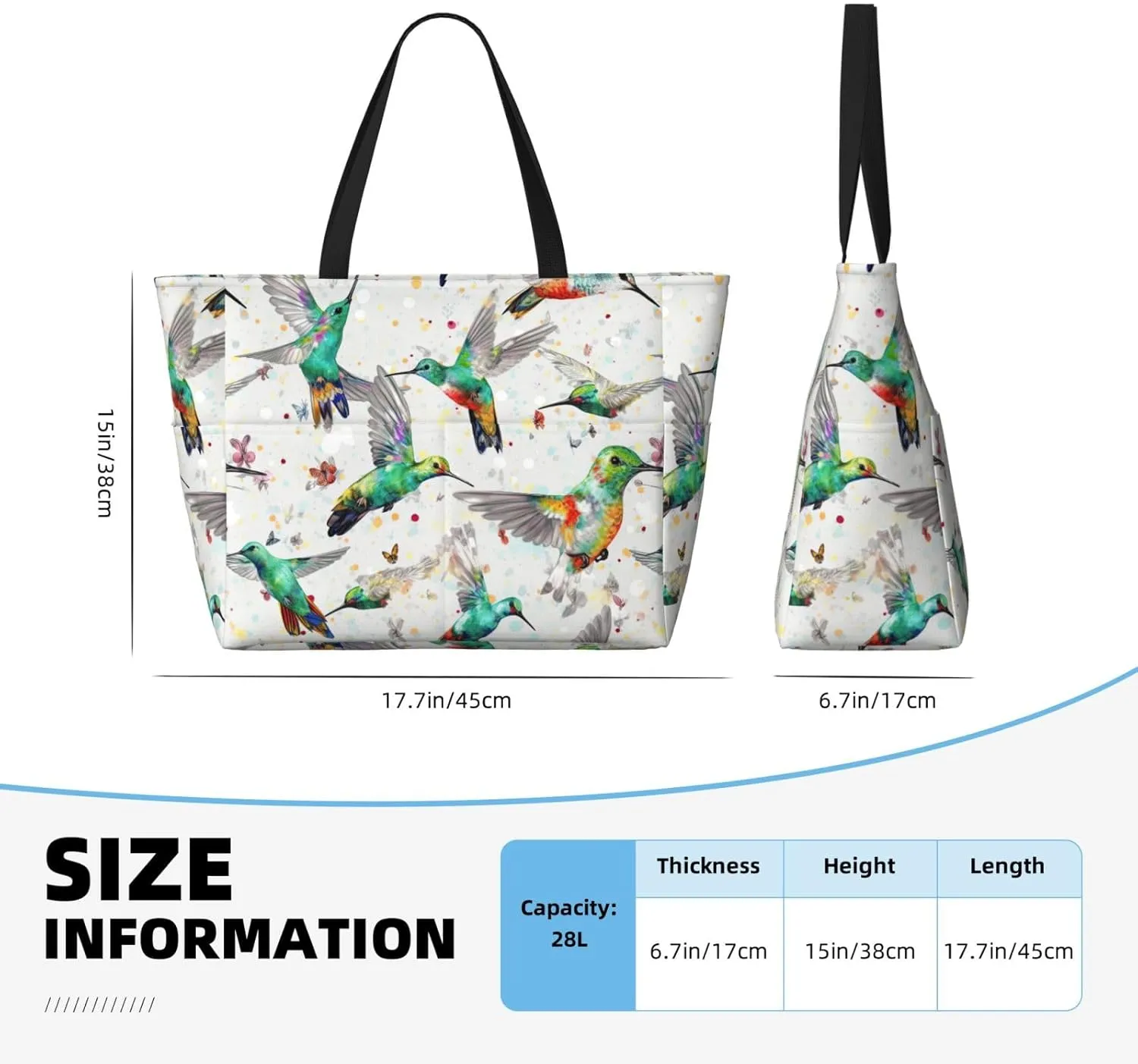 Women Large Beach Bag Travel Weekender Foldable Tote Bag for Pool Beach Vacation Gym