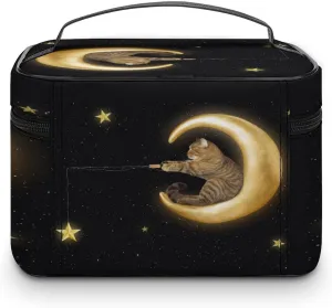 Women Leather Cosmetic Bag, Zipper Makeup Case Purse Holder Pouch Handbag