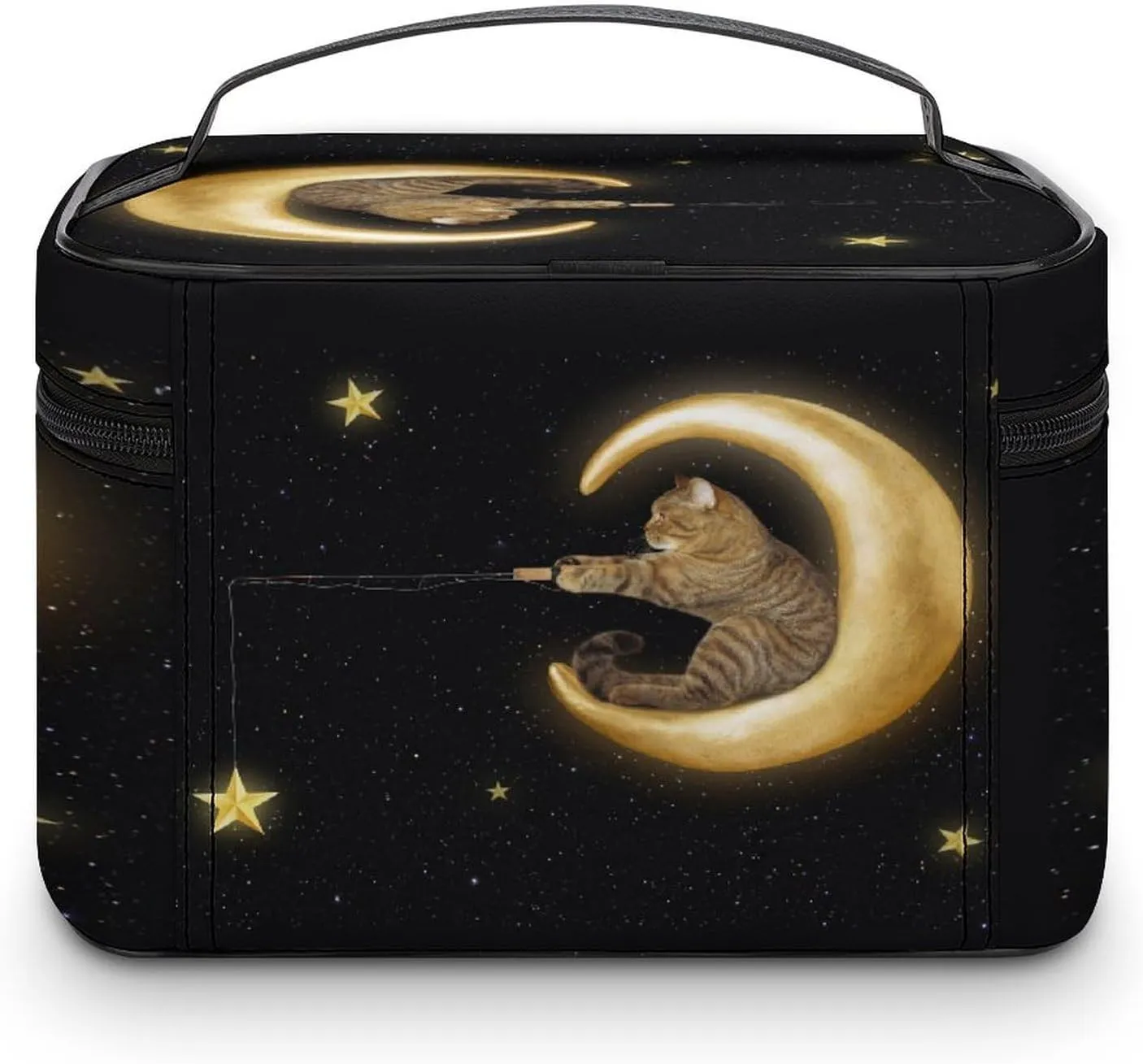 Women Leather Cosmetic Bag, Zipper Makeup Case Purse Holder Pouch Handbag