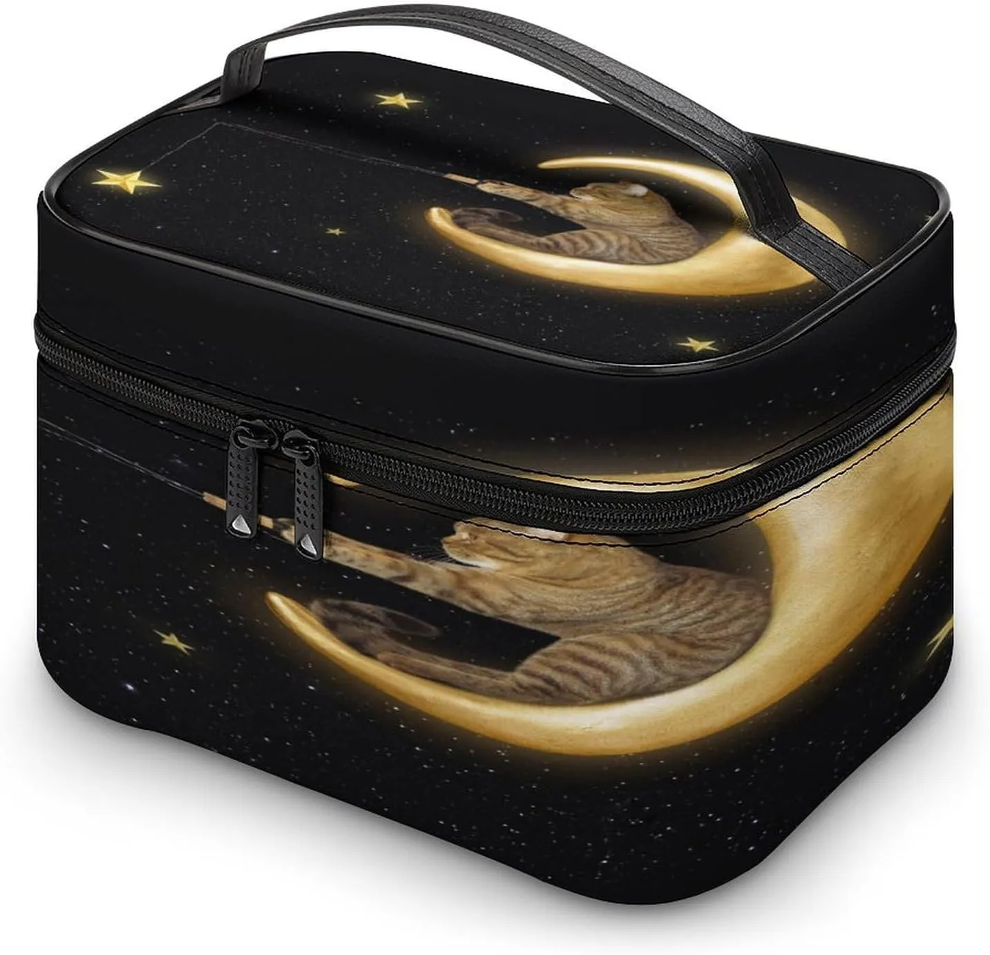 Women Leather Cosmetic Bag, Zipper Makeup Case Purse Holder Pouch Handbag