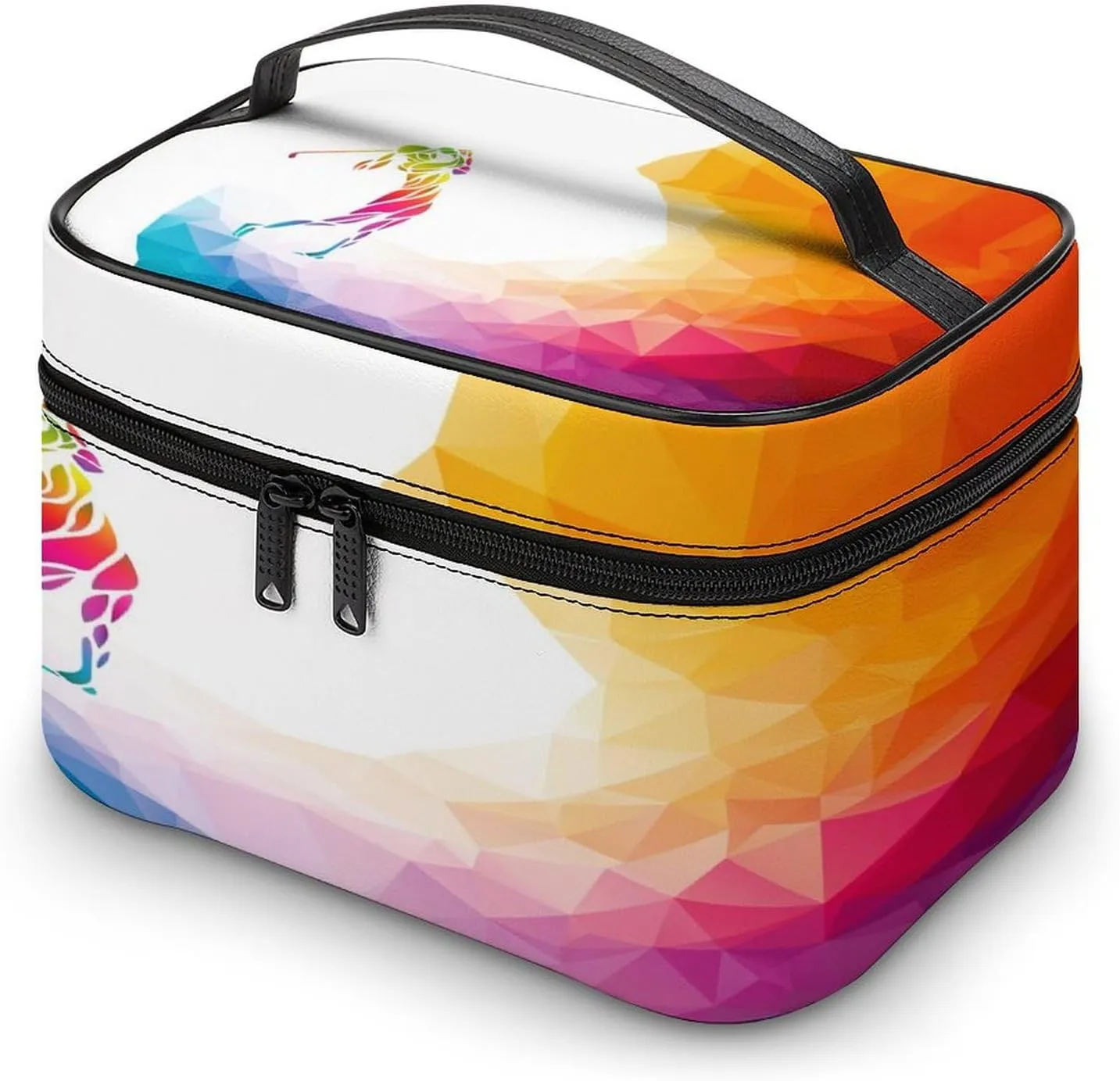 Women Leather Cosmetic Bag, Zipper Makeup Case Purse Holder Pouch Handbag