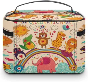 Women Leather Cosmetic Bag, Zipper Makeup Case Purse Holder Pouch Handbag