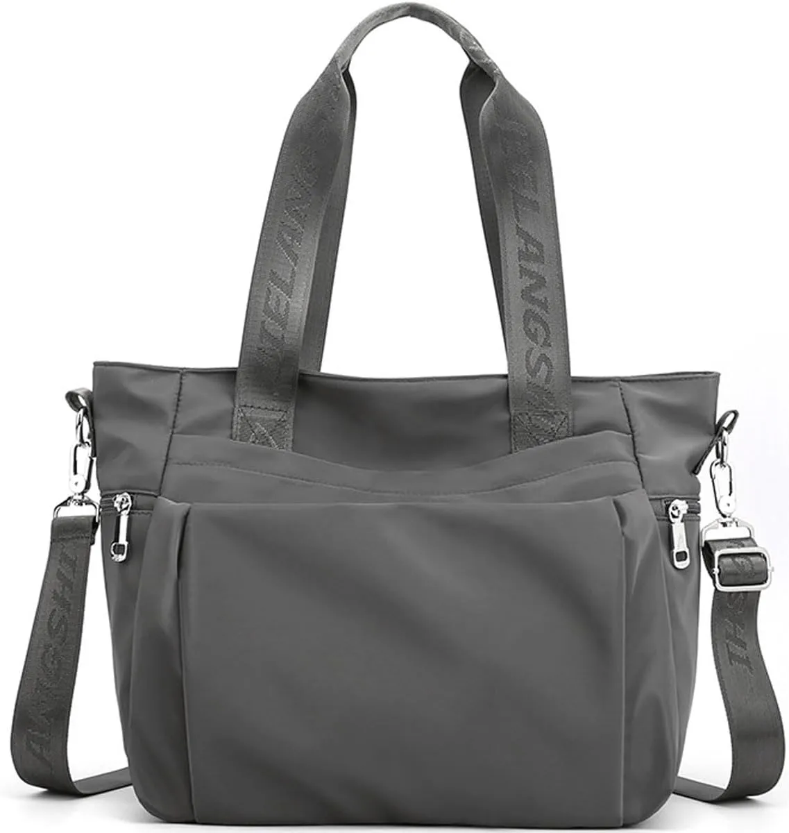 Women Nylon Tote Bag Multi-function Shoulder Bag Multiple Pockets Purse Handbag Lightweight Travel Messenger Bag
