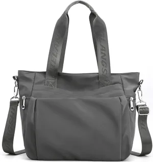 Women Nylon Tote Bag Multi-function Shoulder Bag Multiple Pockets Purse Handbag Lightweight Travel Messenger Bag