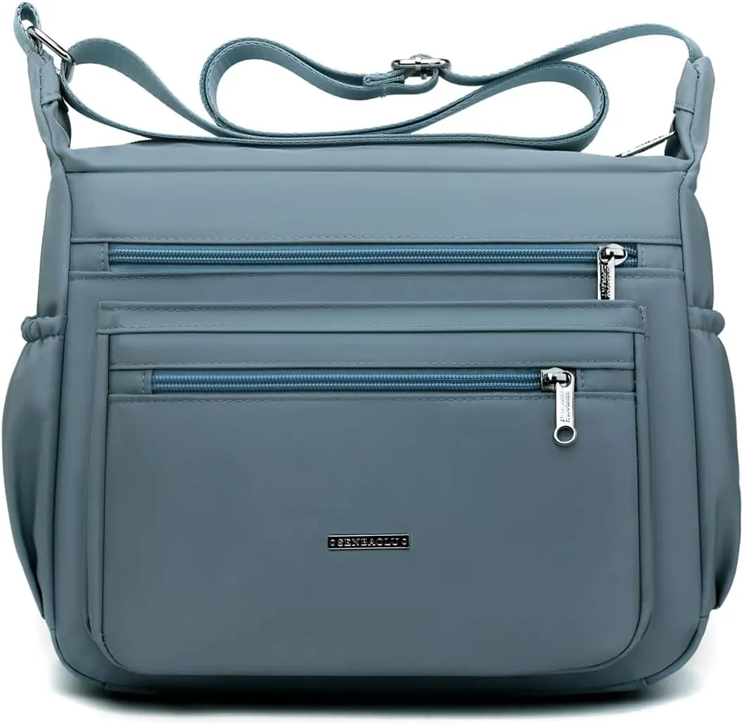 Women Shoulder Handbag Crossbody Bag Nylon Waterproof Roomy Multiple Pockets Bag Tote Top Handle Satchel