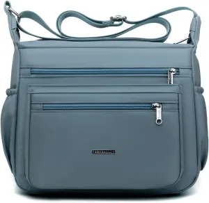 Women Shoulder Handbag Crossbody Bag Nylon Waterproof Roomy Multiple Pockets Bag Tote Top Handle Satchel