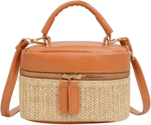 Women Small Summer Beach Tote Shoulder Bags Handwoven Straw Summer Crossbody Bag Makeup Purse Handbags