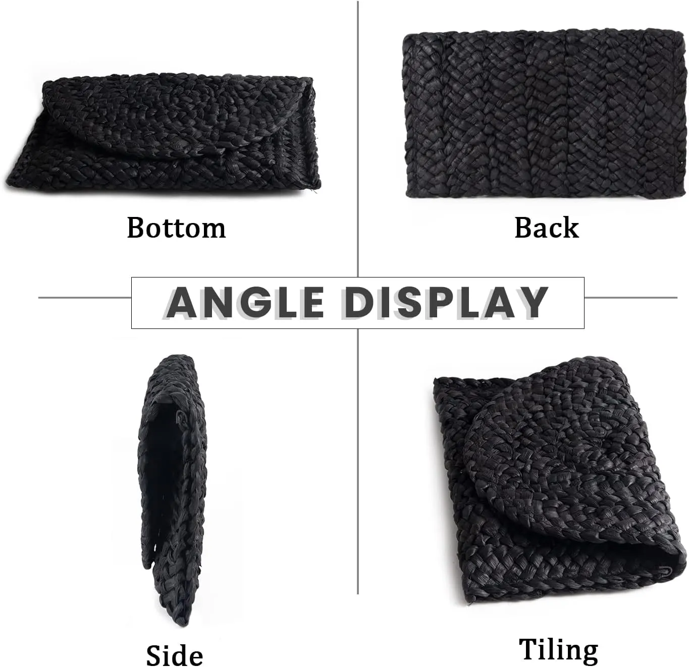 Women Straw Clutch Purse Handbag Straw Shoulder Bag Summer Beach Bag Woven Bag Envelope Purse Wallet