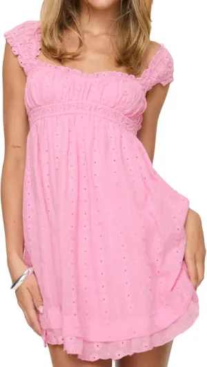 Women Summer Mini Dress Casual Loose Floral Embroidery Ruffle A Line Dress Sleeveless Backless Short Beach Sundress
