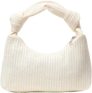 Women Summer Straw Tote Bag 2025 Woven Knot Handle Design Shoulder Handbag Underarm Small Vacation Crochet Beach Purse