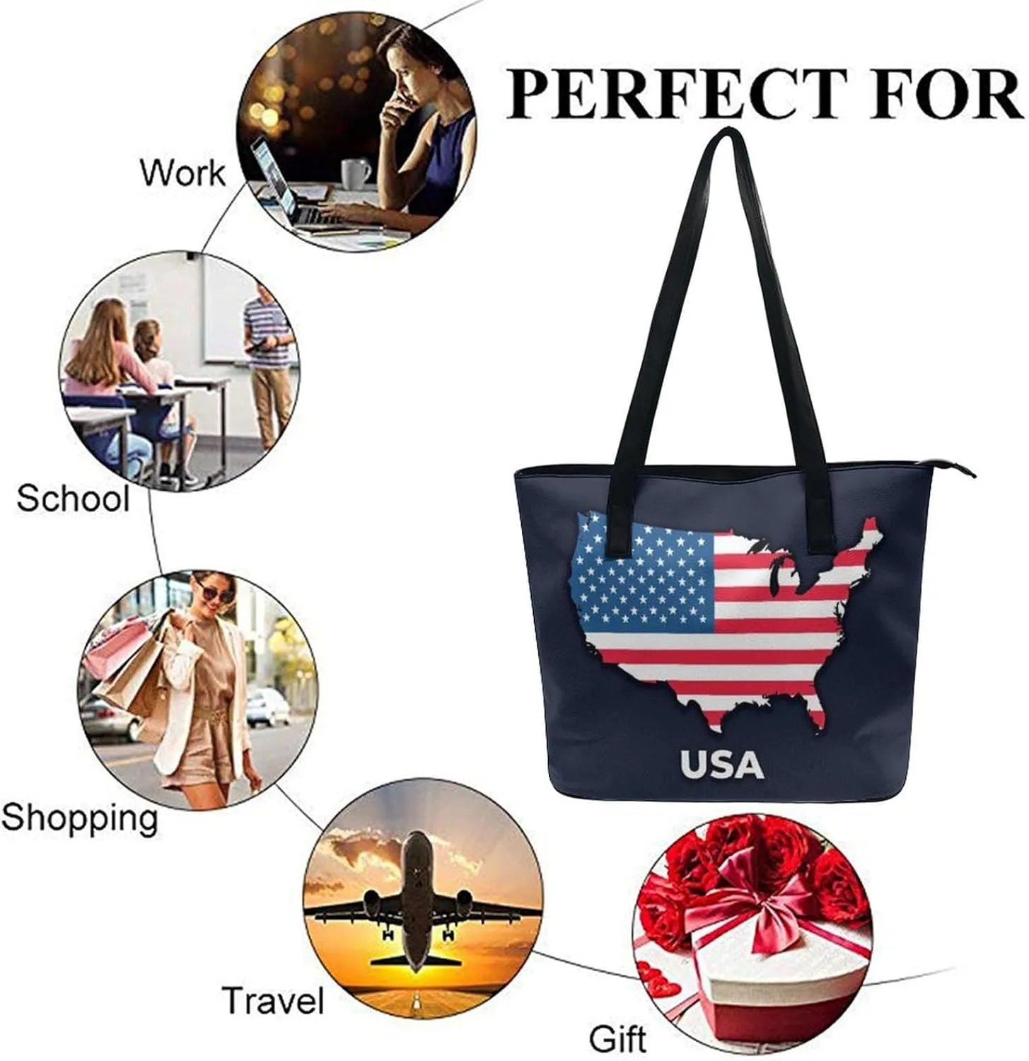 Women Travel Shoulder Bag Waterproof Casual Purses Multi Handbags with Zipper