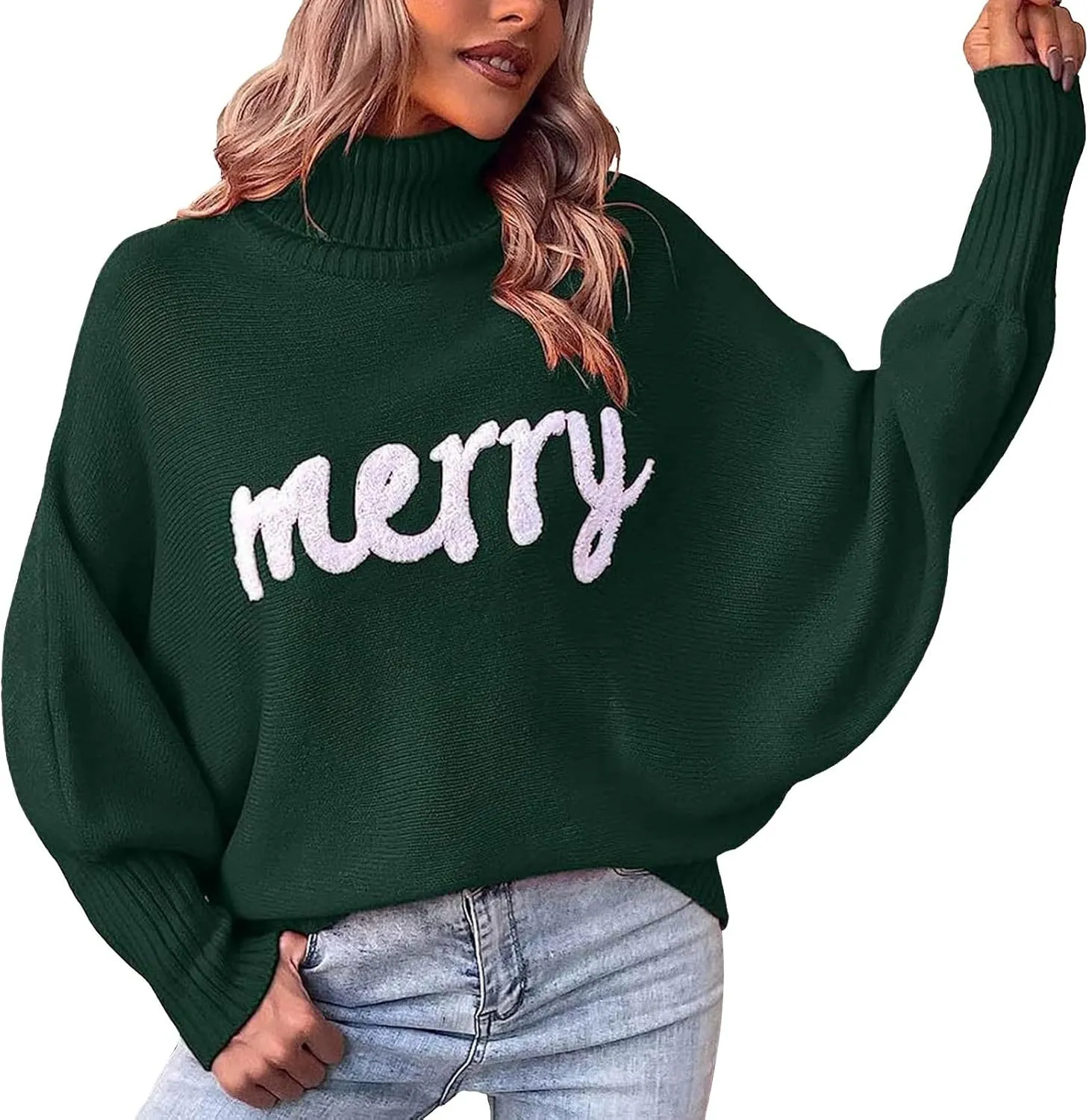Women Ugly Christmas Sweaters 2023 Funny Cat Embroidered Pullover Casual Loose Fit Long Sleeve Crew Neck Kintwear