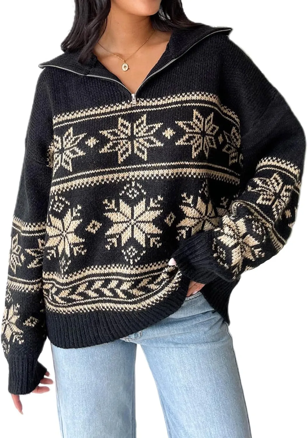 Women Y2K Argyle Striped Pullover Sweater Casual Long Sleeve Round Neck Vintage Preppy Style Pullover Knitwear