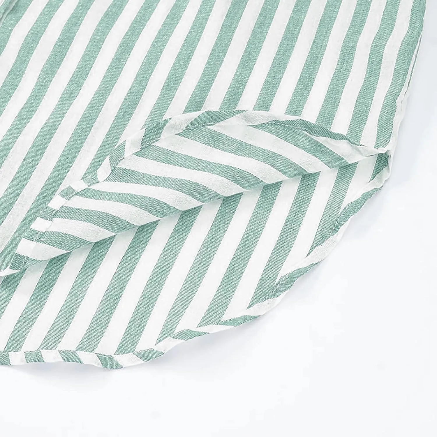 Womens Button Down Lapel Stripe Cotton Linen Shirts Long Sleeve Blouse Tops Fall Fashion Tops Dress Casual