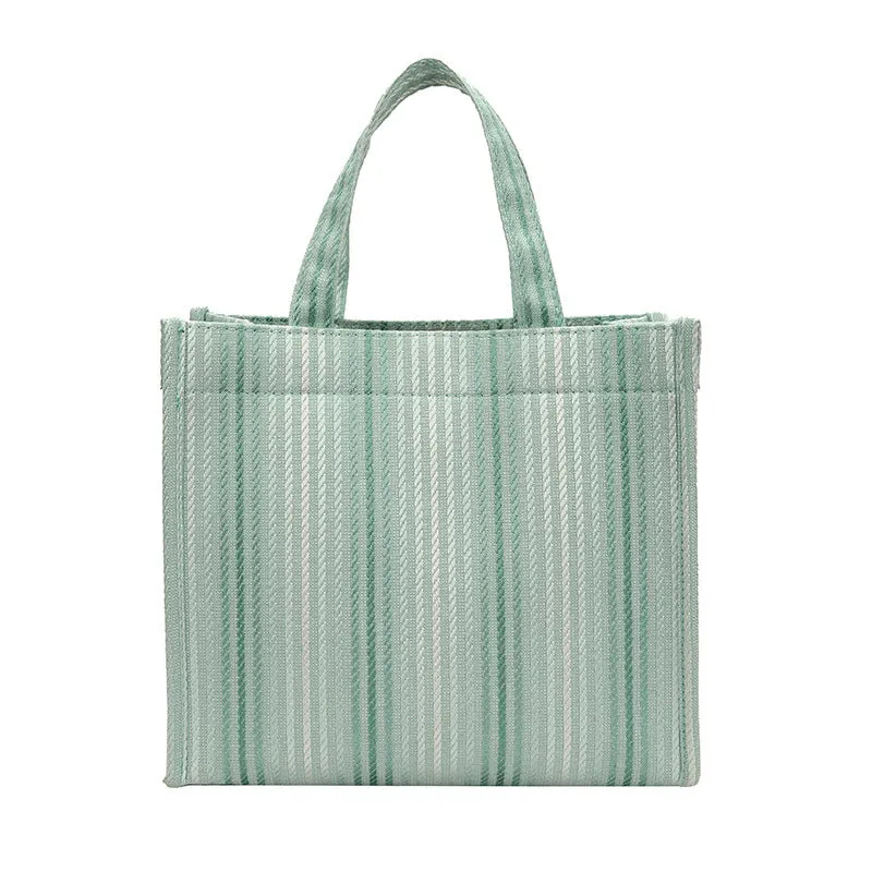 Women's Canvas Hand-held Western Style Striped Large Shoulder Bags