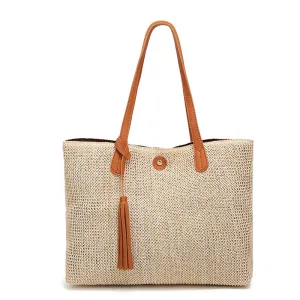 Women's Durable Stylish Beach Straw Simple Shoulder Bags