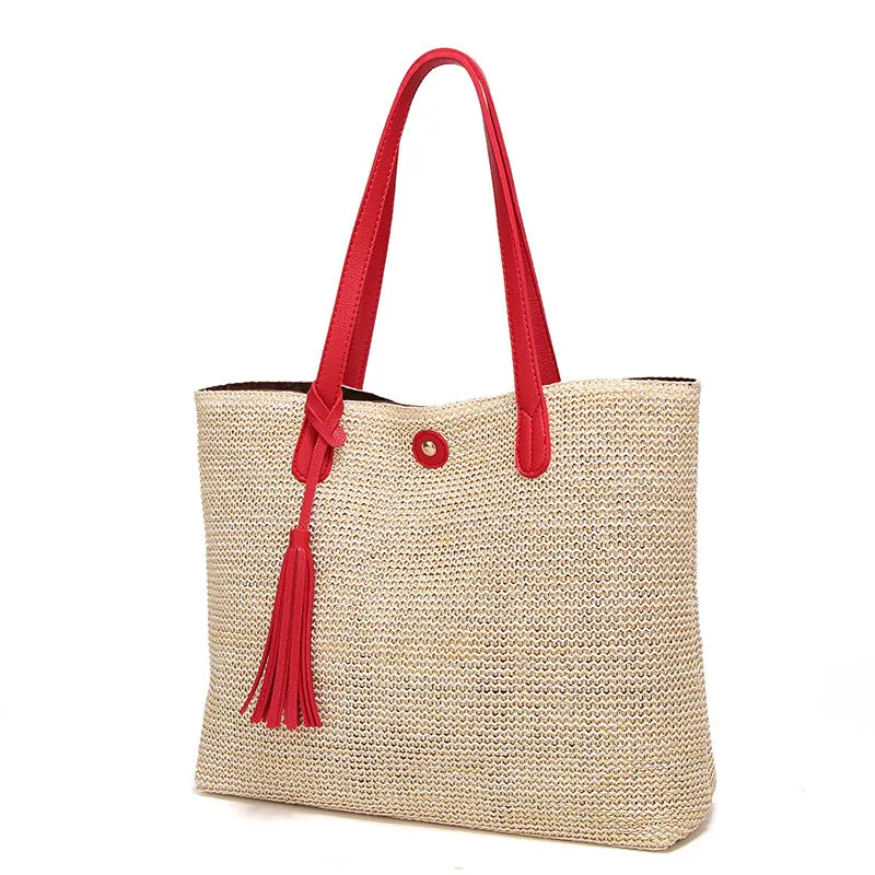 Women's Durable Stylish Beach Straw Simple Shoulder Bags